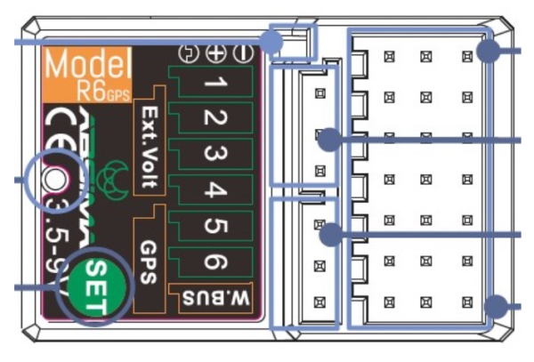 2020024 6-Kanal Empfänger "R6GPS" 2.4GHz (für CR9T)